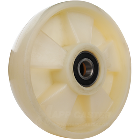 7" x 2" white nylon steer wheel for pallet jack