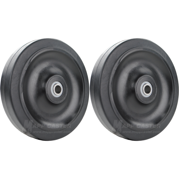 Black soft rubber 4 Inch Loading Wheel designed for existing the ambulance 