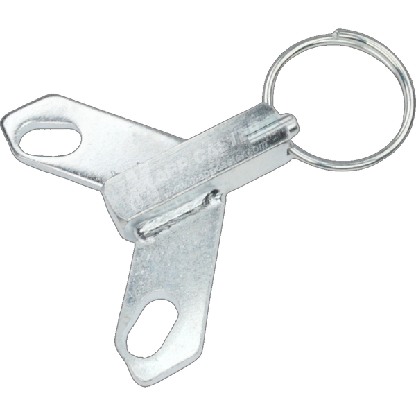 A silver metal caster swivel lock designed for 2-inch wide P51 series casters with a 4x4-1/2 inch top plate.