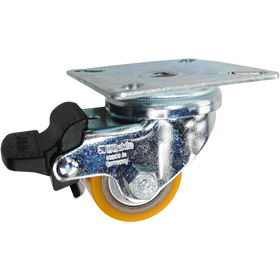 35mm x 27mm (1.37" x 1.06") Polyurethane on Steel Wheel Swivel Brake Caster - 220 Lbs Capacity