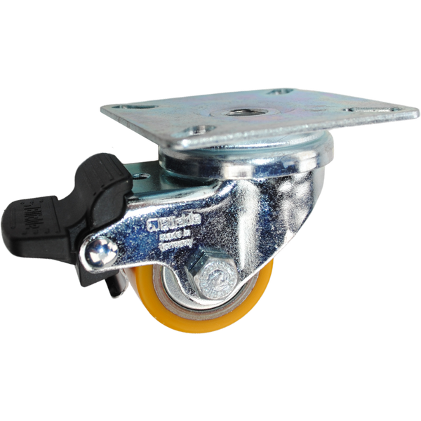 35mm x 27mm (1.37" x 1.06") Polyurethane on Steel Wheel Swivel Brake Caster - 220 Lbs Capacity