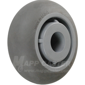 5" x 2" Grey Crowned Thermoplastic Rubber (TPR) Wheel - 500 Lbs Capacity