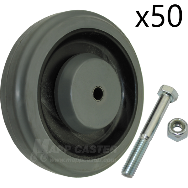 Grey 5 Inch Shopping Cart Premium Floor Protective Wheels 