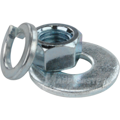 1/2"-13 Hardware For Stem Casters, Plain Nut