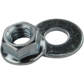 Metal washer and serrated nut that's 3/8"-16 thread