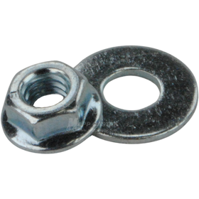 Metal washer and serrated nut that's 5/16"-18 thread