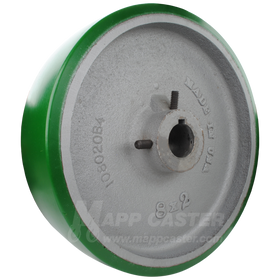 8" x 2" Polyurethane on Iron Keyed Wheel - 1,500 Lbs Capacity