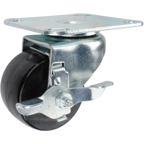 3" x 1-13/16" Phenolic Wheel Swivel Brake Caster - 500 lbs Capacity