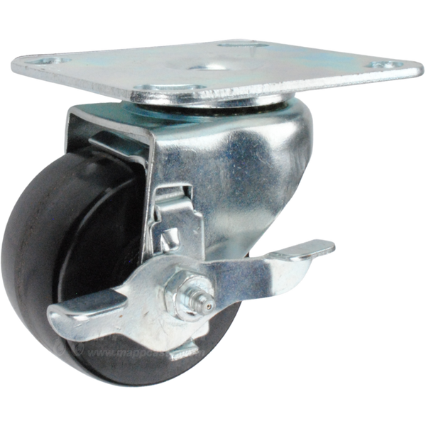 3" x 1-13/16" Phenolic Wheel Swivel Brake Caster - 500 lbs Capacity