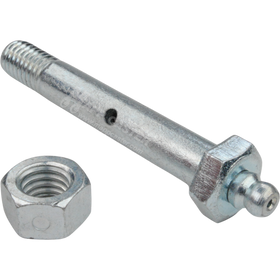 Steel grease-able axle and lock nut for casters
