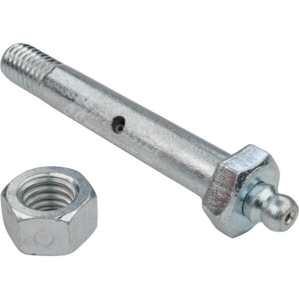 Steel grease-able axle and lock nut for casters