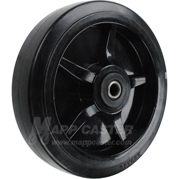 LED820RN23B 8" x 2" Rubber on Nylon Core Wheel - 600 Lbs Capacity