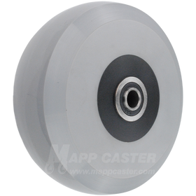 6" x 2" Solid Polyurethane Elastomer Wheel with Ball Bearing - 1,700 Lbs Capacity