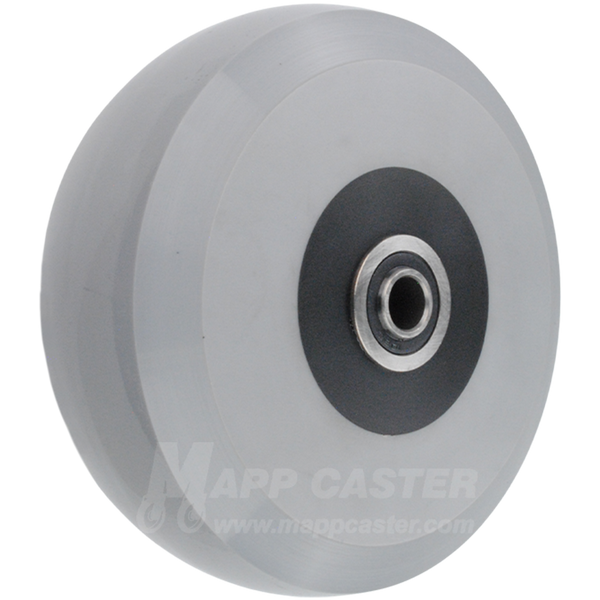 6" x 2" Solid Polyurethane Elastomer Wheel with Ball Bearing - 1,700 Lbs Capacity