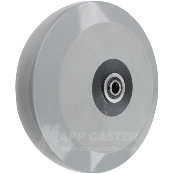 8" x 2" Solid Polyurethane Elastomer Wheel with Ball Bearing - 1,700 Lbs Capacity