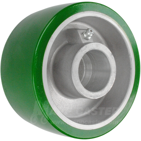 4" x 2" Green Polyurethane on Aluminum Core Wheel - 800 Lbs Capacity