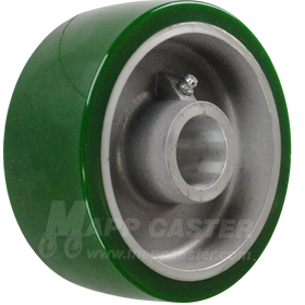 5" x 2" Green Polyurethane on Aluminum Core Wheel - 900 Lbs Capacity