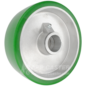6" x 2" Green Polyurethane on Aluminum Core Wheel - 1200 Lbs Capacity