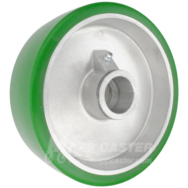 6" x 2" Green Polyurethane on Aluminum Core Wheel - 1200 Lbs Capacity