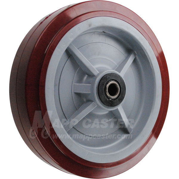 LPM80JM84 8" x 2" UPR Polyurethane on Polyolefin Core Wheel - 1,000 Lbs Capacity