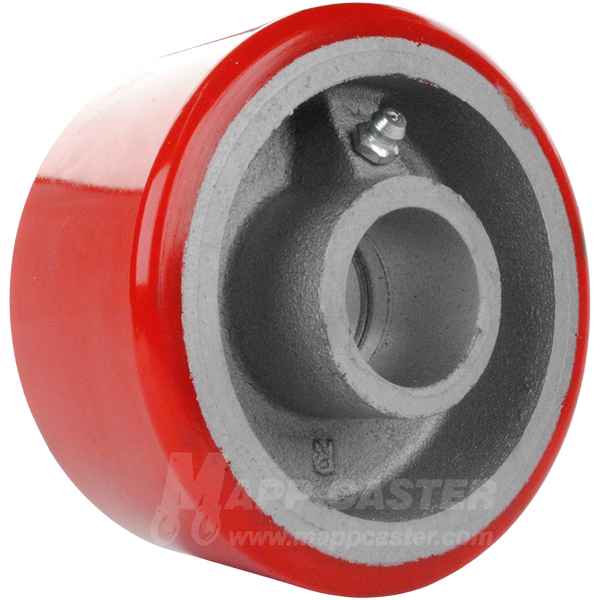 4" x 2" Red Polyurethane on Iron Core Wheel - 800 Lbs Capacity