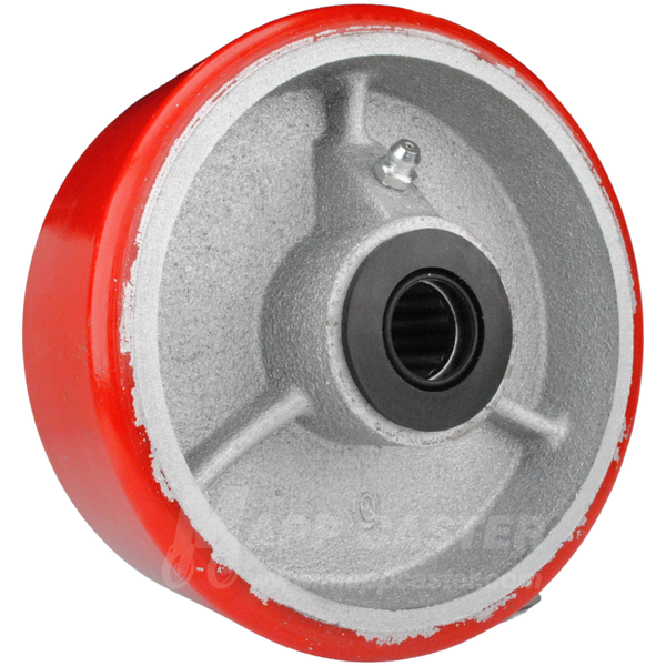 5" x 2" Red Polyurethane on Iron Core Wheel - 1,100 Lbs Capacity
