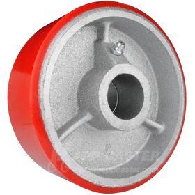 5" x 2" Red Polyurethane on Iron Core Wheel - 1,100 Lbs Capacity