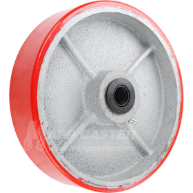 LPU80JV84 8" x 2" Red Polyurethane on Iron Core Wheel - 1,400 Lbs Capacity