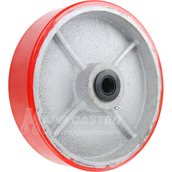 LPU80JV84 8" x 2" Red Polyurethane on Iron Core Wheel - 1,400 Lbs Capacity