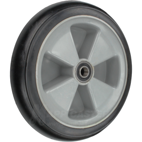 10" x 2" Crowned Rubber Hand Truck Wheel (Black) with 2-1/4" Offset Hub