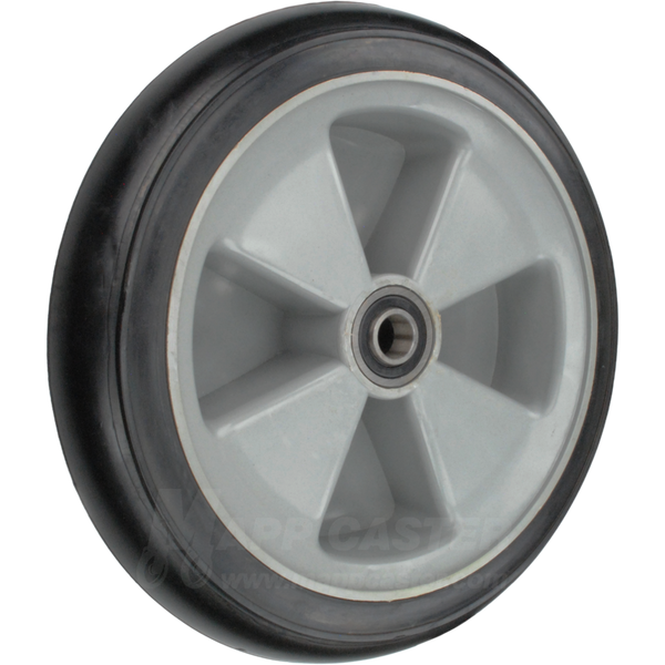 10" x 2" Crowned Rubber Hand Truck Wheel (Black) with 2-1/4" Offset Hub