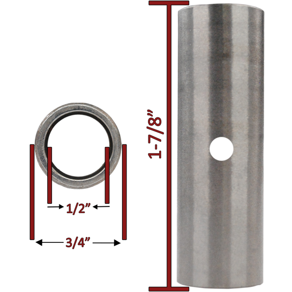 1/2" ID x 3/4" OD x 1-7/8" Long Stainless Steel Spanner Cross Drilled