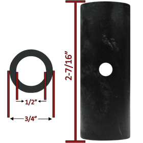 1/2" ID x 3/4 OD" x 2-7/16" Long Delrin Spanner with Crossdrilled Hole