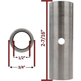 1/2" ID x 3/4" OD x 2-7/16" Long Steel Cross-Drilled Spanner
