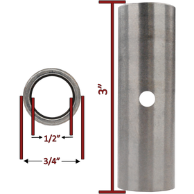 1/2" ID x 3/4" OD x 3" Long Steel Spanner