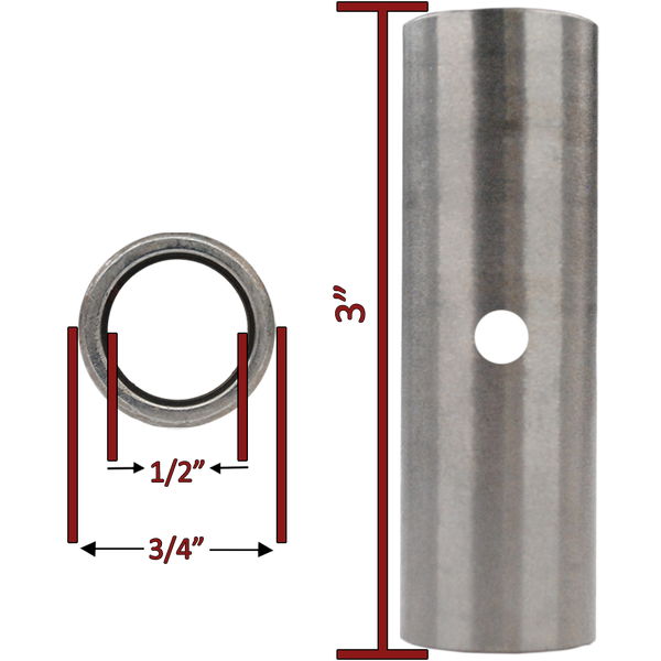 1/2" ID x 3/4" OD x 3" Long Steel Spanner