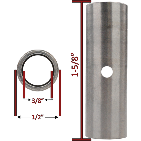 3/8" ID x 1/2" OD x 1-5/8" Long STAINLESS STEEL Spanner Cross Drilled