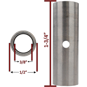 3/8" ID x 1/2" OD x 1-3/4" Long Steel Spanner Cross Drilled