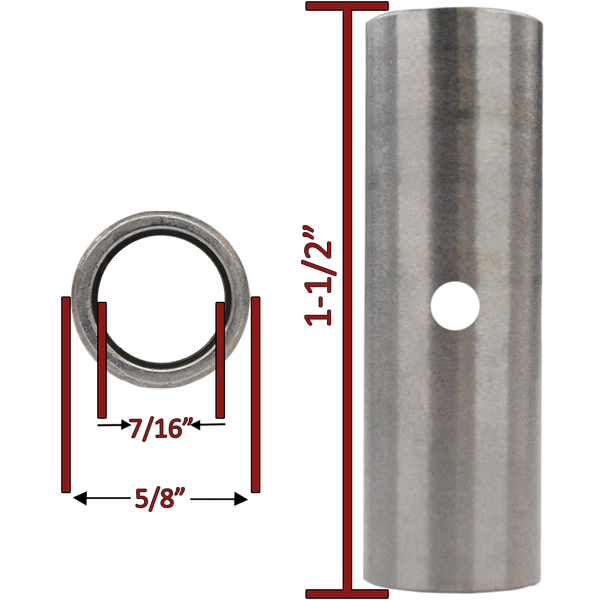 5/8" OD x 7/16" ID x 1-1/2" Long Steel Spanner No Hole & No Heat Treatment
