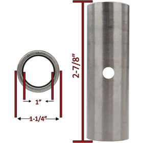 1" ID x 1-1/4" OD x 2-7/8" Long Steel Spanner Cross Drilled