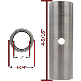 1" ID x 1-1/4" OD X 4-9/16" Long Steel Cross Drilled Spanner