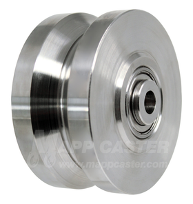 4" x 2" Stainless Steel V-Groove Wheel (304 Stainless) - Part # LTV40JT63