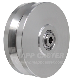 6" x 2" Stainless Steel V-Groove Wheel (304 Stainless) - Part # LTV60JT63