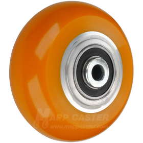 5" x 2" Erognomic Orange Ultraflex Polyurethane Wheel Precision Ball Bearings - 900 lbs Capacity