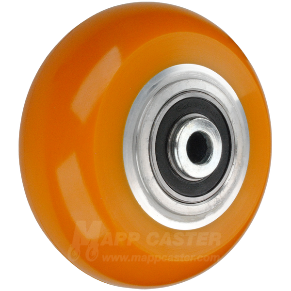 5" x 2" Erognomic Orange Ultraflex Polyurethane Wheel Precision Ball Bearings - 900 lbs Capacity