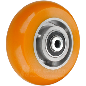 6" x 2" Erognomic Orange Ultraflex Polyurethane Wheel Precision Ball Bearings - 1000 lbs Capacity