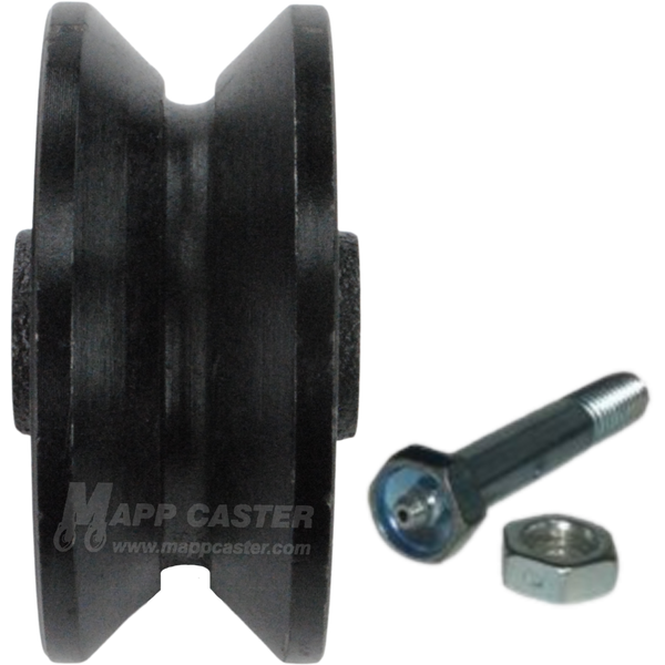 3" x 1-1/4" Interior Barn Door Cast Iron V-Groove Wheel Kit - 350 Lbs Capacity