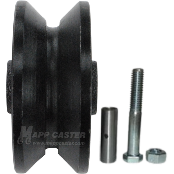 3" x 1-1/4" Interior Barn Door Cast Iron V-Groove Wheel Kit - 350 Lbs Capacity