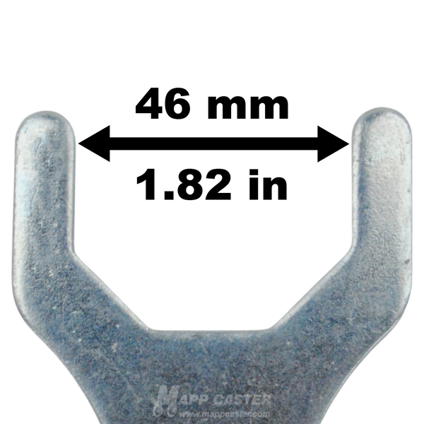 LWR0120URST Stem caster wrench jaw width diagram