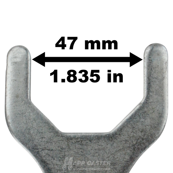 LWR0320UR Stem caster wrench jaw width diagram